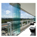 Commercial office partition safety tempered frameless glass folding doors interior prices